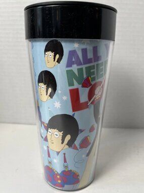 The Beatles Yellow Submarine Travel Mug 16oz Vandor NWT All You Need Is Love